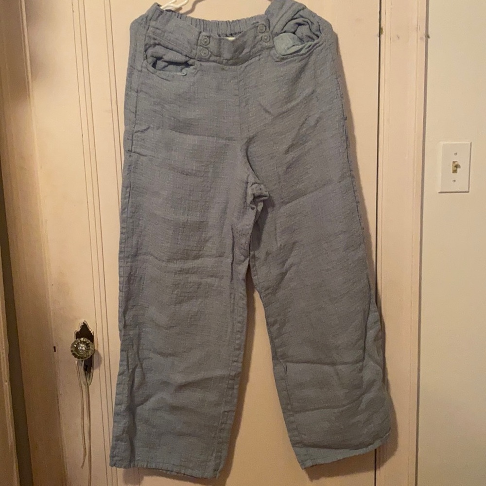 Flax light blue linen pants